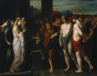Pylades and Orestes Brought as Victims Before Iphigenia by Benjamin West
