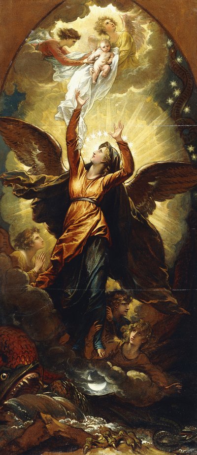 The Woman Clothed with the Sun Fleeth from the Persecution of the Dragon by Benjamin West