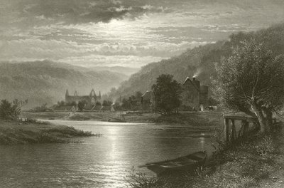 Tintern Abbey - Moonlight on the Wye by Benjamin Williams Leader