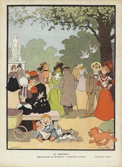 Spring, illustration for Le Rire by Benjamin Rabier