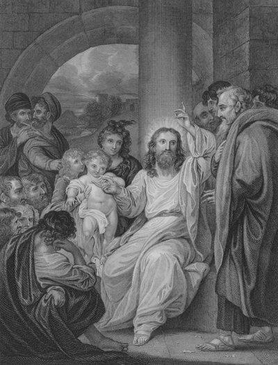 Little Children Brought to Christ, St Mark 10, Verse 13-17 by Benjamin after West
