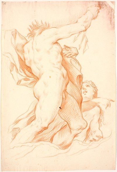 Poseidon Standing with Raised Trident, and a Nereid by Benoît Le Coffre