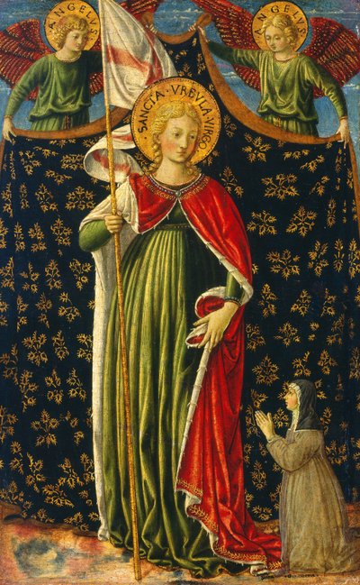 Saint Ursula with Two Angels and Donor by Benozzo Gozzoli