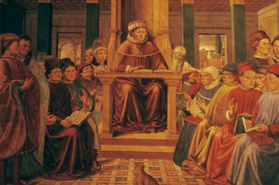 Augustine teaching rhetoric in Rome by Benozzo di Lese di Sandro Gozzoli