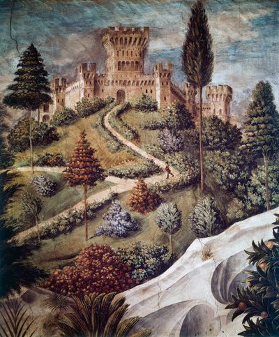 Castle (detail) by Benozzo di Lese di Sandro Gozzoli