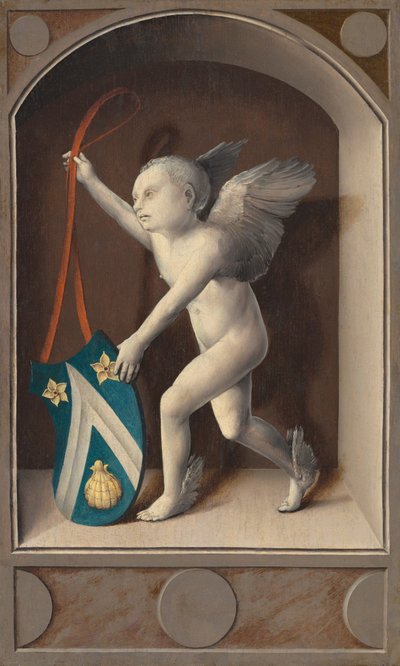 Putto with Arms of Jacques Coëne [reverse], c. 1513 by Bernaert van Orley