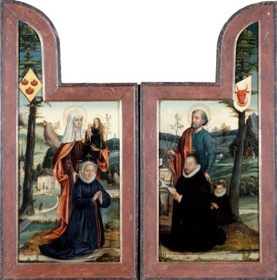 Triptych with St Peter and St Anne, Front, 16th Century by Bernard van Orley