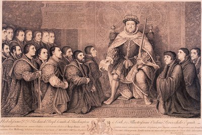 King Henry VIII surrounded by kneeling figures by Bernard Baron