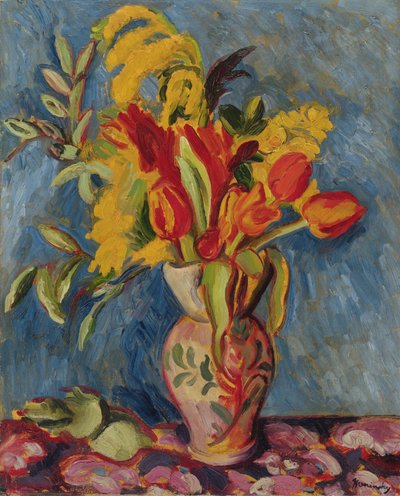 Still Life with Flowers in a Jug by Bernard Meninsky