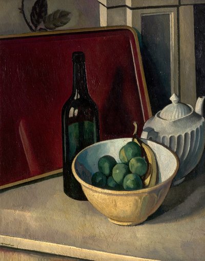 Still Life with Yellow Bowl and Fruit by Bernard Meninsky