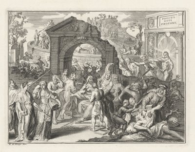 Caricature on the Theater Struggle, ca. 1685 by Bernard Picart (attributed to)