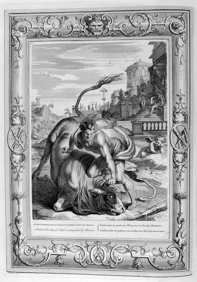 Achelous in the Shape of a Bull is Vanquished by Hercules by Bernard Picart