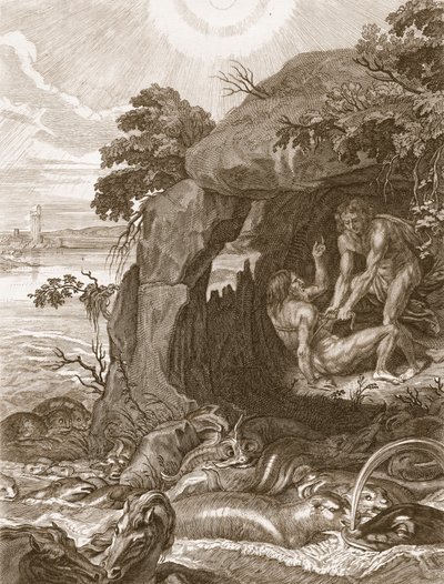 Aristeus Compels Proteus to Reveal his Oracles, 1731 by Bernard Picart