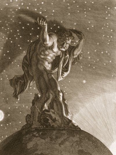 Atlas Supports the Heavens on his Shoulders, 1731 by Bernard Picart