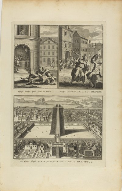 Flayed Captive.../Fighting Captive/The Great Temple of Vitzliputsli by Bernard Picart