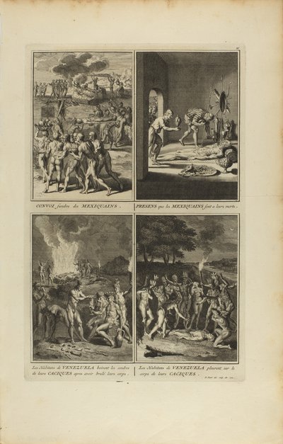 Funeral Procession of the Mexicans/Presence that the Mexicans...the Inhabitants of Venezuela... by Bernard Picart