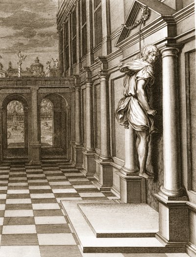 Iphis Hangs Himself in Despair that he Could Not Gain Anaxarete by Bernard Picart