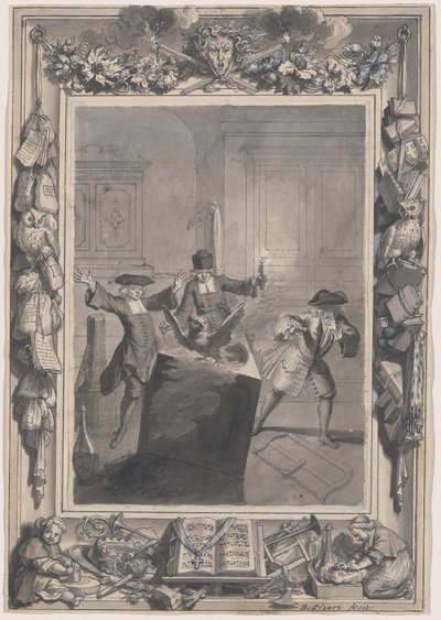 Le Lutrin: A Night Scene with Boirude, Brontin, and L