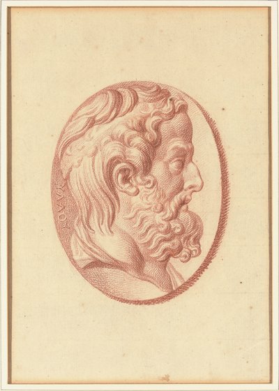 One of Four Studies after Cameos, Three with Classical Profile Portraits and One with a Fragmentary Relief of Cupid and Two Lions Drawing a Chariot by Bernard Picart