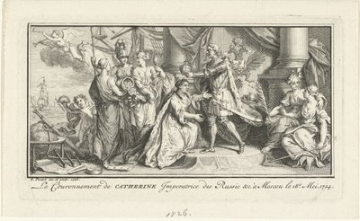 Peter the Great Crowns His Wife Catherine I as Empress by Bernard Picart