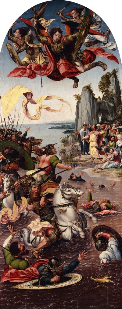 Moses Parting the Red Sea in the Presence of Saint Michael by Bernard van Orley