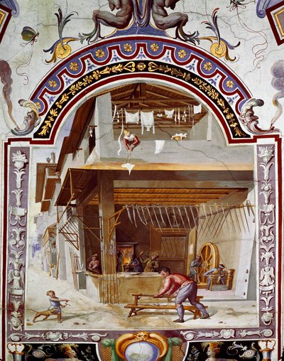 Workshop of a Gunsmith by Bernardino Barbatelli Poccetti