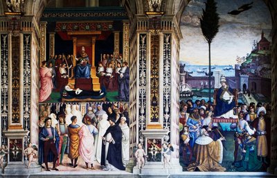 Pius II arriving in Ancona to start crusade by Bernardino di Betto Pinturicchio