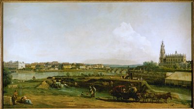 Dresden, Germany, Seen from the Left Bank of the Elbe, Below the Fortifications by Bernardo Bellotto