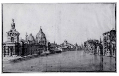 The Entrance to the Grand Canal, with the Dogana da Mar and Santa Maria della Salute on the Left by Bernardo Bellotto