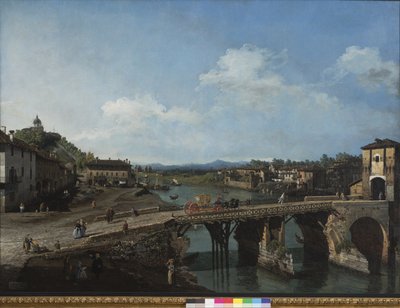 View of the Ancient Bridge over the Po in Turin by Bernardo Bellotto
