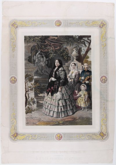 Her Majesty the Queen Isabel II and Her August Daughter Her Most Serene Highness the Princess of Asturias by Bernardo Blanco y Pérez