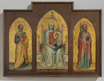 Madonna with Child Reading: St Peter and Paul by Bernardo Daddi
