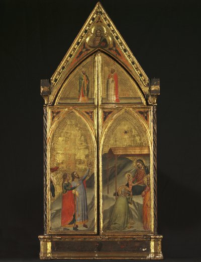 Triptych - The Virgin and Child Enthroned with Saints by Bernardo Daddi