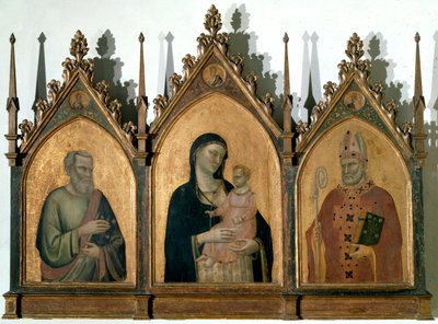 Triptych of the All Saints or Madonna with Child Between St. Matthew the Evangelist and St. Nicholas of Bari by Bernardo Daddi