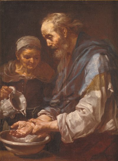 Old Man Washing His Hands by Bernardo Eberhart Keilhau