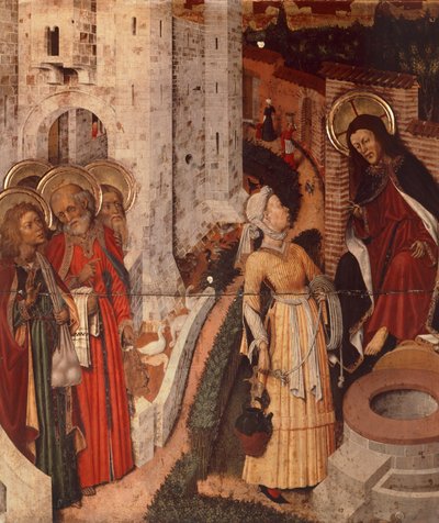 Jesus and Samaritan Woman (detail) by Bernardo Martorell