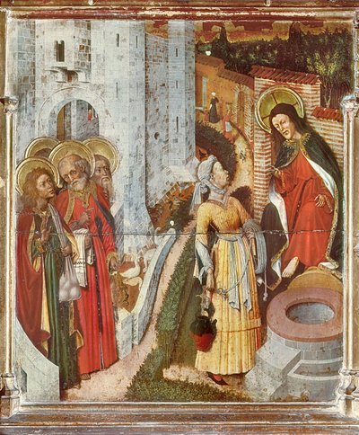 Jesus and Samaritan woman (detail) by Bernardo Martorell
