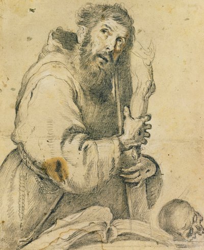 Saint Francis Holding a Crucifix in His Arms by Bernardo Strozzi