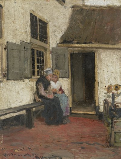 Neighborly Gossip by Bernardus Johannes Blommers or Bloomers