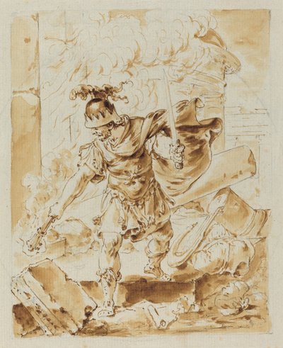 Alexander Setting Fire to Persepolis by Bernhard Rode