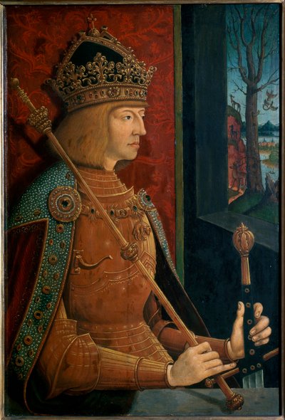 Emperor Maximilian I, with Crown, Sceptre, and Sword by Bernhard Strigel