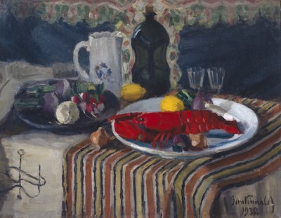 Plate with Lobster and Lemon by Bernt Wilhelm Tunold