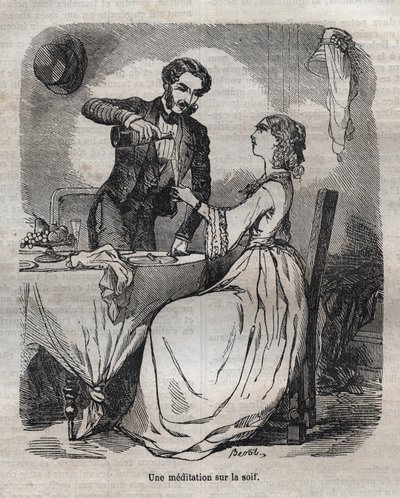 Meditation on thirst - engraving in 