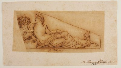 The Earth. Sketch of a figure at first intended for the Copenhagen City Hall and Court House, and later for the pediment at Christiansborg Palace by Bertel Thorvaldsen