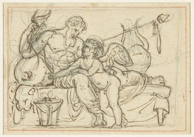 Design for a Relief with Amor and a Reclining Figure of Anacreon by Bertel Thorvaldsen