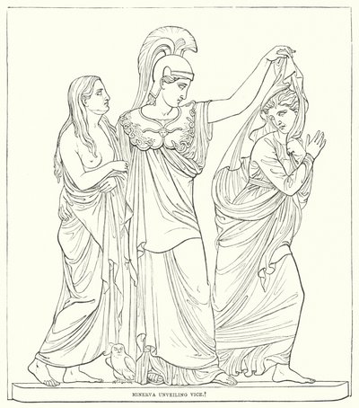 Minerva unveiling Vice by Bertel after Thorvaldsen