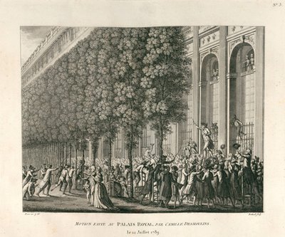 Motion Made at the Palais Royal by Camille Desmoulins on July 12, 1789 by Berthault