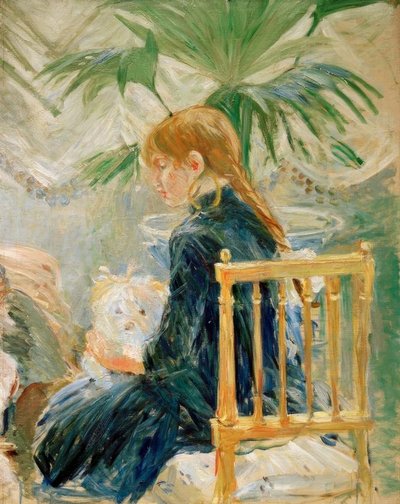 Little Girl with Dog (second fragment) by Berthe Morisot