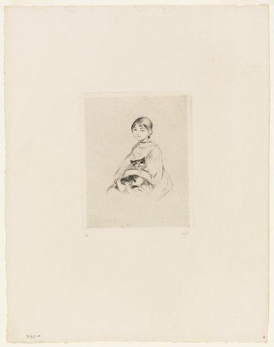 Young Girl with a Cat by Berthe Morisot