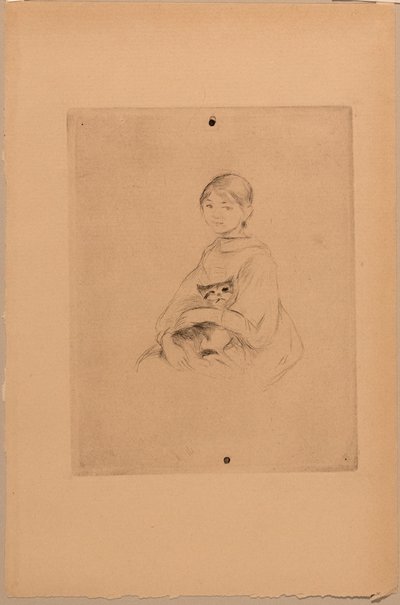 Young Girl with a Cat by Berthe Morisot